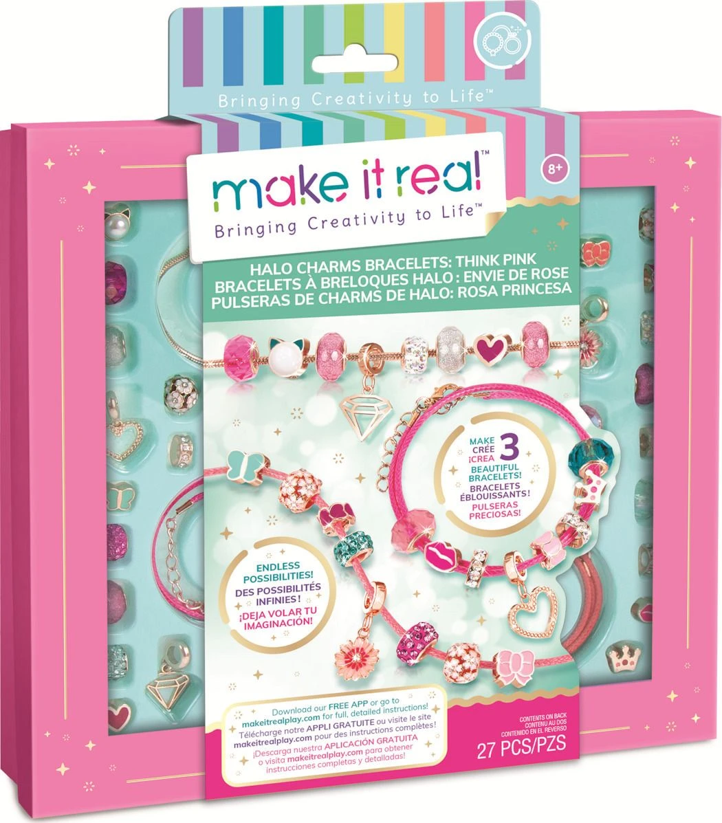 Make It Real- Halo Charms Bracelets Think Pink (1722)
