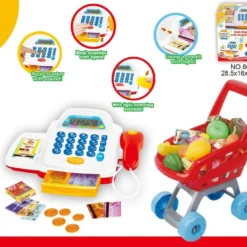 Blue Toys Ταμειακη Μηχανη Και Καροτσι Για Ψωνια (MKG946432)