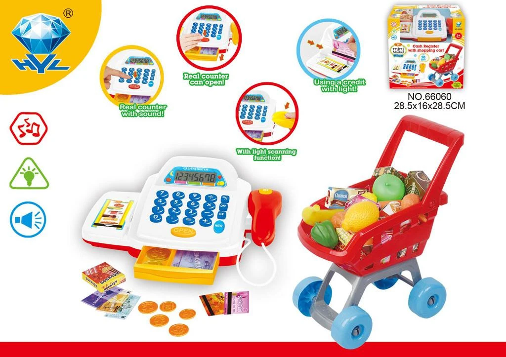 Blue Toys Ταμειακη Μηχανη Και Καροτσι Για Ψωνια (MKG946432)