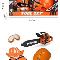 Blue Toys Παιδικο Ηλεκτρικο Αλυσοπριονο Με Γαντια, Μασκα Και Κρανος (MKK100545)