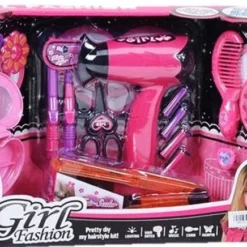 Blue Toys Σετ Ομορφιας Girls Fashion Με Πιστολακι Για Μαλλια Και Σιδερο Ισιωματος Με Ηχο Και Φως (MKJ747781)