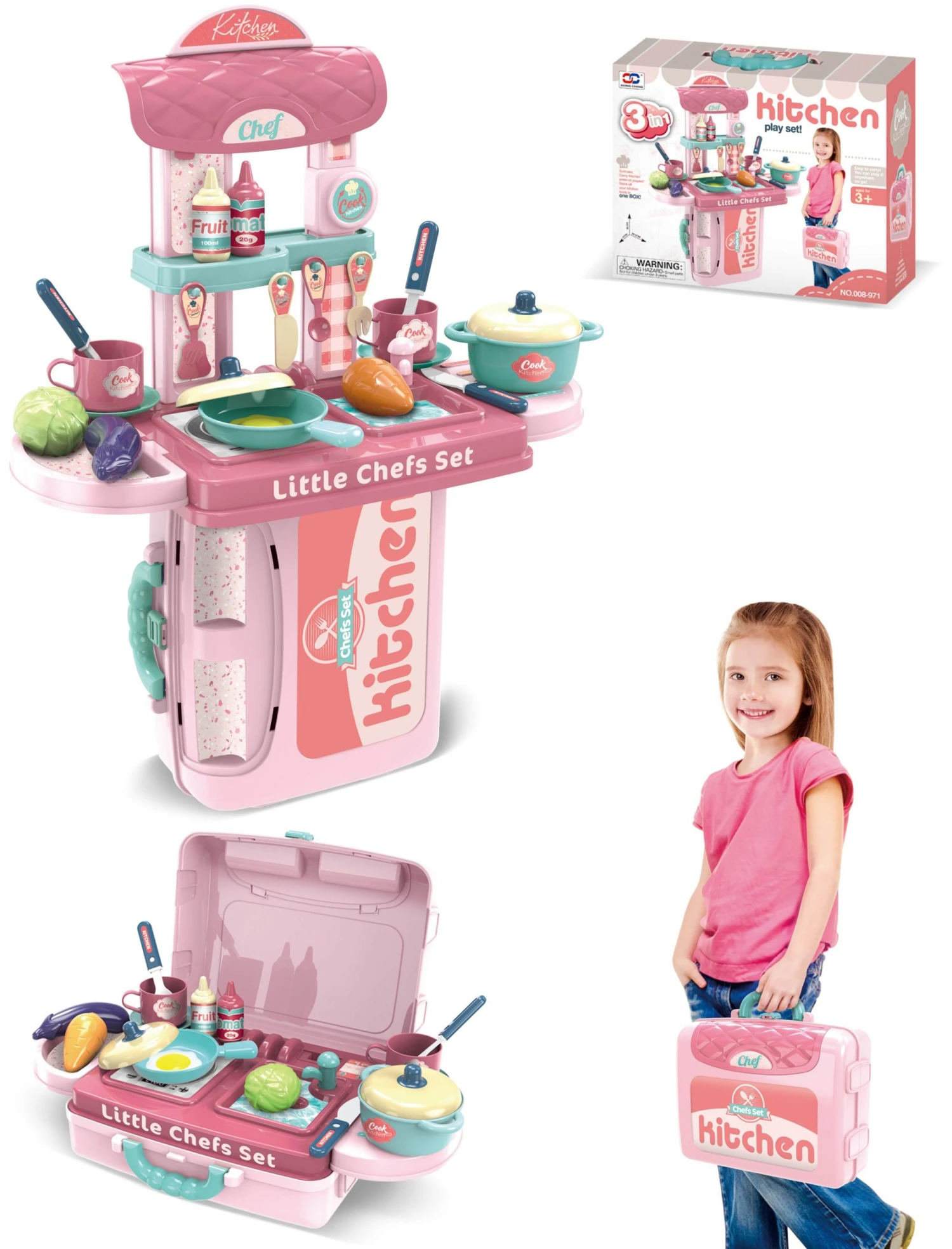 Blue Toys Κουζίνα Βαλιτσάκι 3 σε 1 (MKL414050)