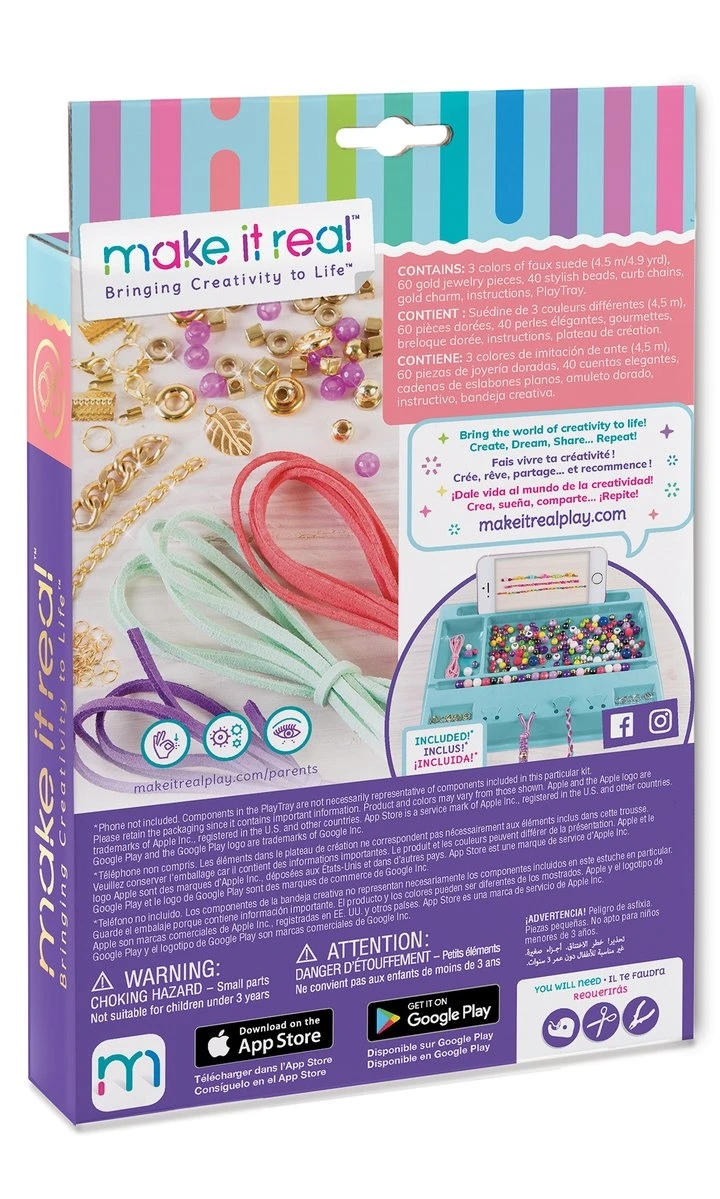 Make It Real – GOLD LINK SUEDE BRACELETS (1207) (1207) - Image 2